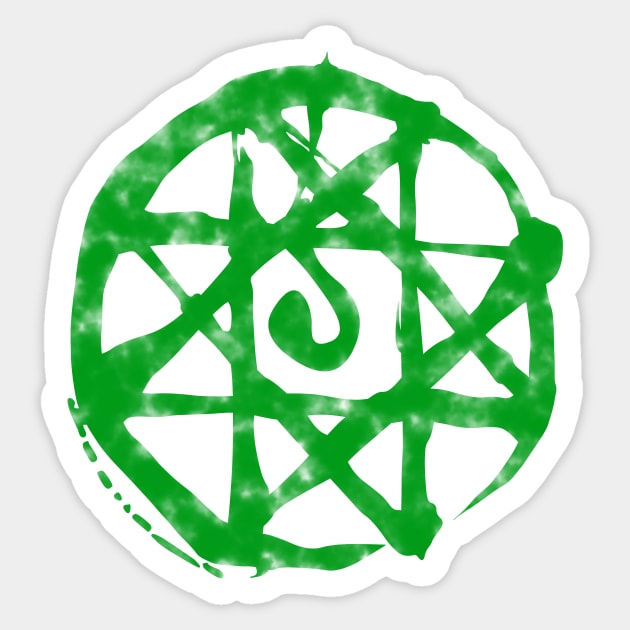 Alphonse seal green Sticker by Wyrneck